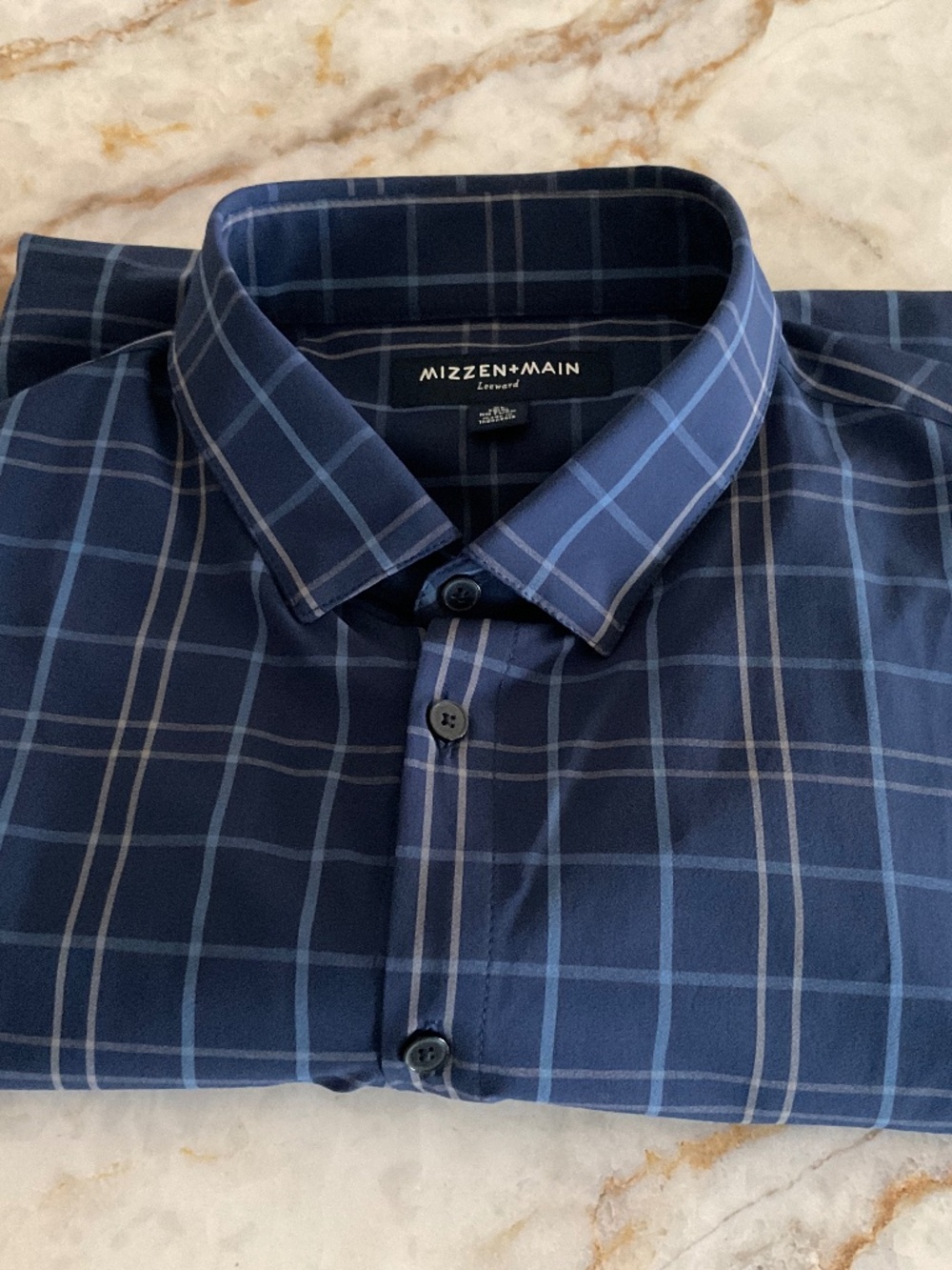 Men’s shirt, wrinkle free, navy blue, XL